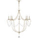 Crystal Lights 8 Light 31 inch Silver Leaf Chandelier Ceiling Light, Large